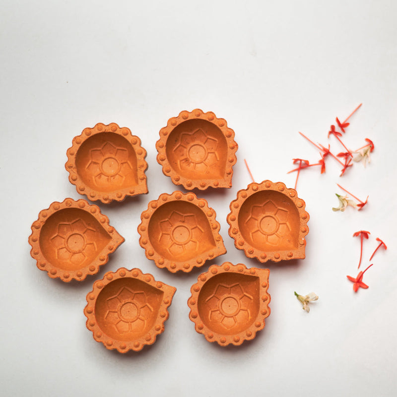 Terracotta Earthen Diya Set | Set of 24