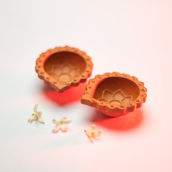 Terracotta Earthen Diya Set | Set of 24