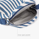 Organic Cotton Sling Bag | Striped Marlin Print | Beige