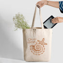 Organic Cotton Canvas Tote Bag | Sea Shell Design | Off White