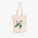 Organic Cotton Canvas Tote Bag | Leaf Print | Off White