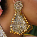 Dangling Ghungroo Earrings | Grey & Gold