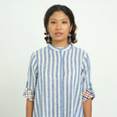 Cotton Shirt Dress for Women | Striped | Blue & White