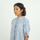 Cotton Shirt Dress for Women | Striped | Blue & White