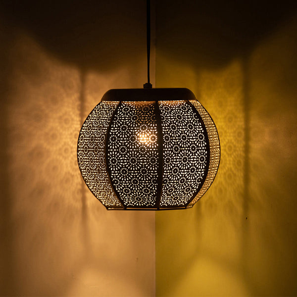 Iron Hanging Lamps | Metallic Brown | 21 cm