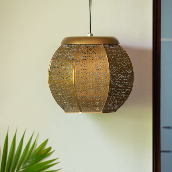 Iron Hanging Lamps | Metallic Brown | 21 cm