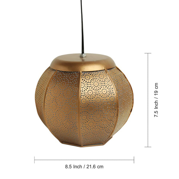 Iron Hanging Lamps | Metallic Brown | 21 cm