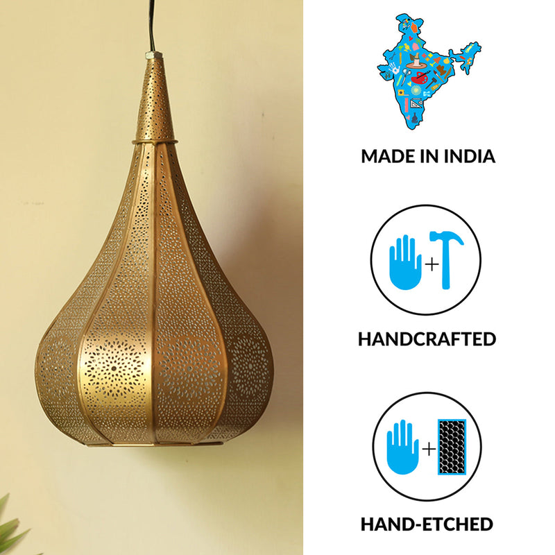 Iron Hanging Pendant Lamp | Metallic Brown | 12.6 Inch