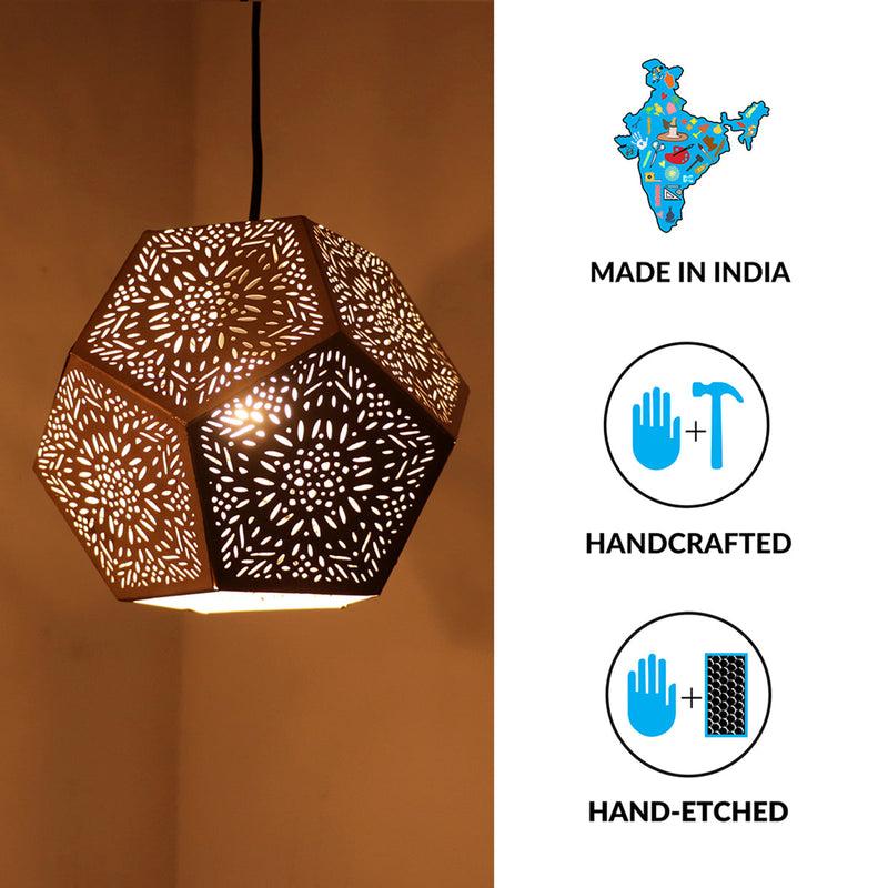 Iron Hanging Lamps | Matte Gold Finish | 18 cm