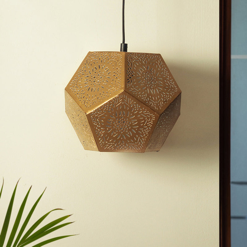 Iron Hanging Lamps | Matte Gold Finish | 18 cm