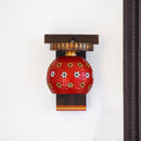 Wooden Wall Lamp | Dome Shape | Red & Dark Brown