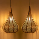 Iron Hanging Lamp | Powder Coated | Metallic Brown | Set of 2