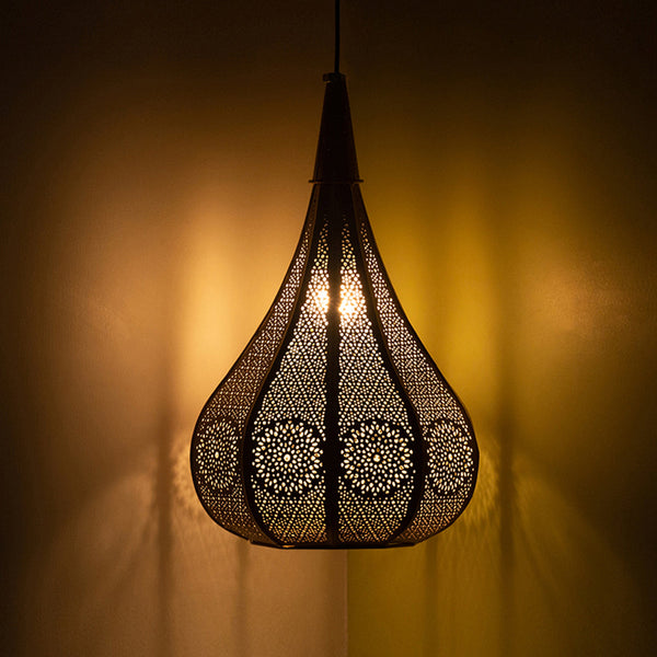 Iron Hanging Lamp | Powder Coated | Metallic Brown | Set of 2