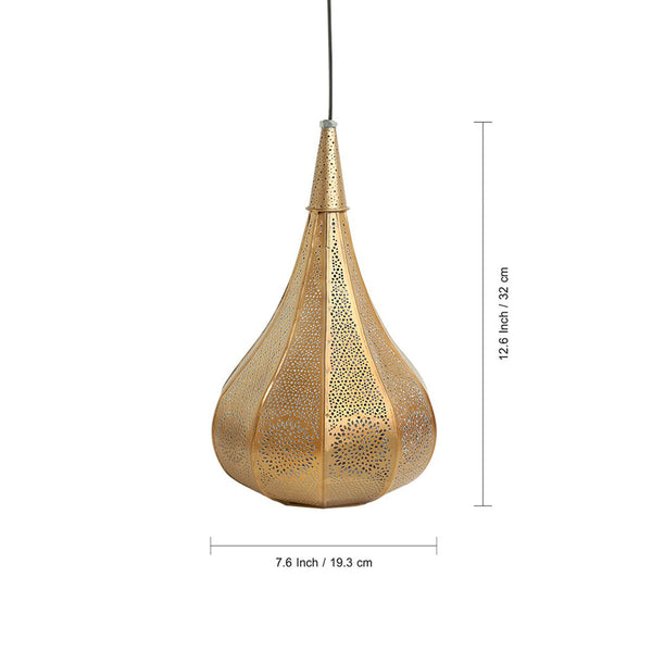 Iron Hanging Lamp | Powder Coated | Metallic Brown | Set of 2