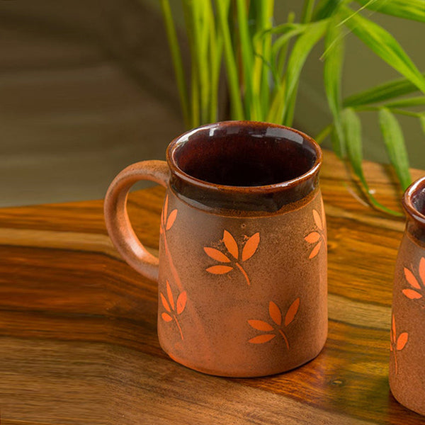 Ceramic Coffee Mug | Orange & Cocoa Brown | 400 ml