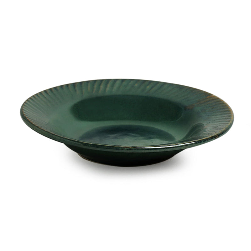 Ceramic Quarter Plates | Studio Pottery | Mineral Green | 7 inches