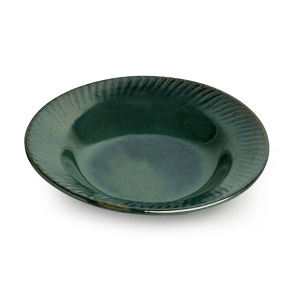 Ceramic Quarter Plates | Studio Pottery | Mineral Green | Set of 2