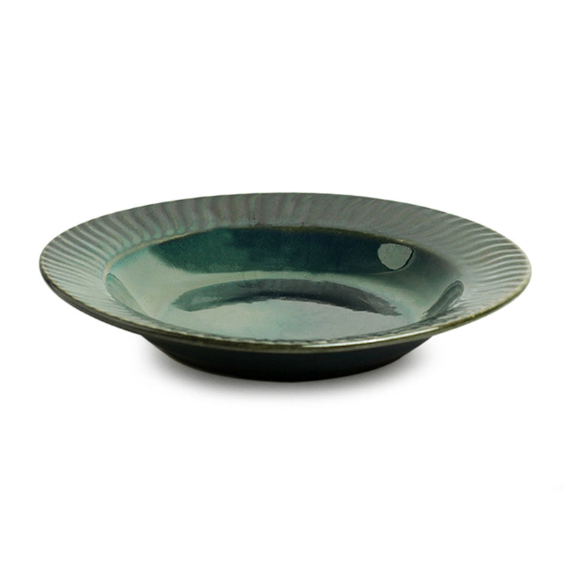 Ceramic Pasta Plate | Studio Pottery | Mineral Green | Set of 2