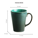 Ceramic Coffee Mug | Teal Blue & Stone Blue | 320 ml | Set of 2