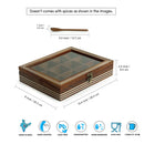 Wooden Masala Box with Spoon | Brown | 26 cm