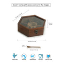 Wooden Spice Box with Spoon | Brown | 21 cm.