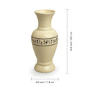 Ceramic Vase | Warli Art Design | Ivory White & Black | 10 inches