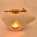 Ceramic Aromatherapy Diffuser | Oil Burner | White | 18 cm