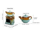 Ceramic Aromatherapy Diffuser | Gas Stove Brew | Brown & Pistachio Green | 5 inches
