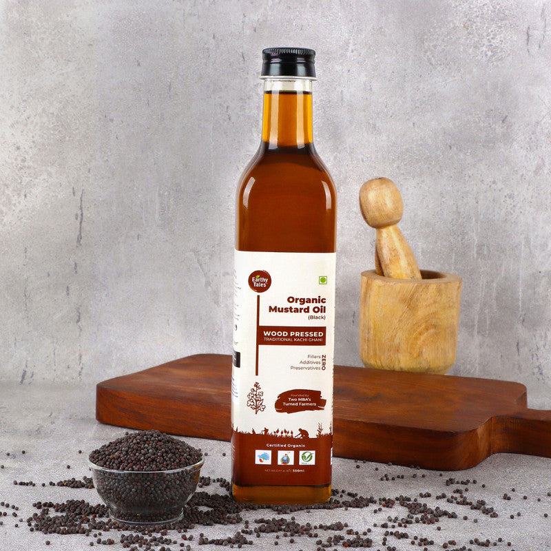 Mustard Oil | Kachi Ghani | Black | Wood Pressed | Natural & Organic