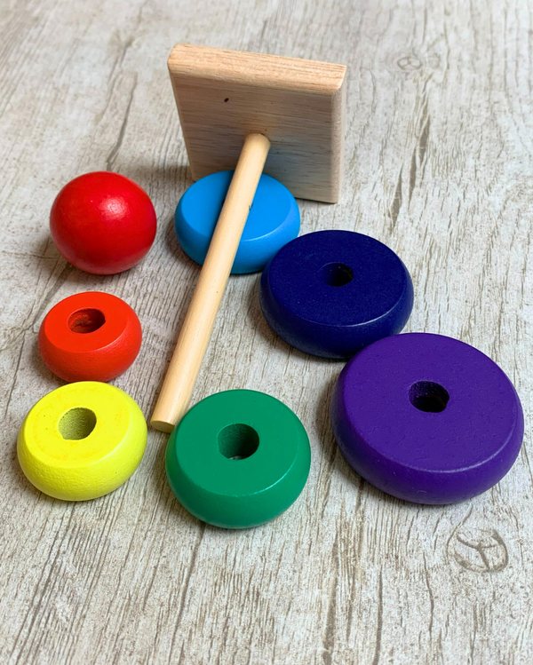 Wooden Toys For Kids | Stacking Rings | Rainbow Tower