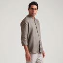 Semi Formal Shirt for Men | Organic Linen | Full Sleeves | Charcoal Grey