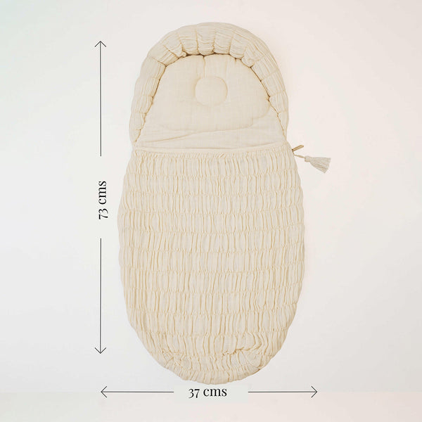 Organic Cotton Baby Sleeping Bag | Solid | Beige..