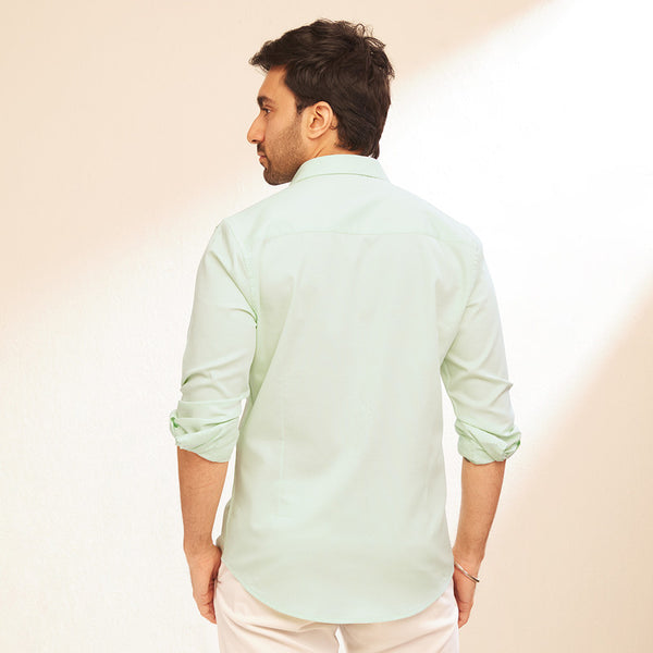 Cotton Shirt for Men | Full Sleeves | Mint Green