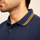 Cotton Polo T-Shirt for Men | Navy Blue | Half Sleeves