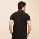 Black Cotton Polo T-Shirt for Men | Half Sleeves