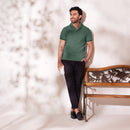 Cotton Polo T-Shirt for Men | Teal | Half Sleeves