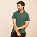 Cotton Polo T-Shirt for Men | Teal | Half Sleeves