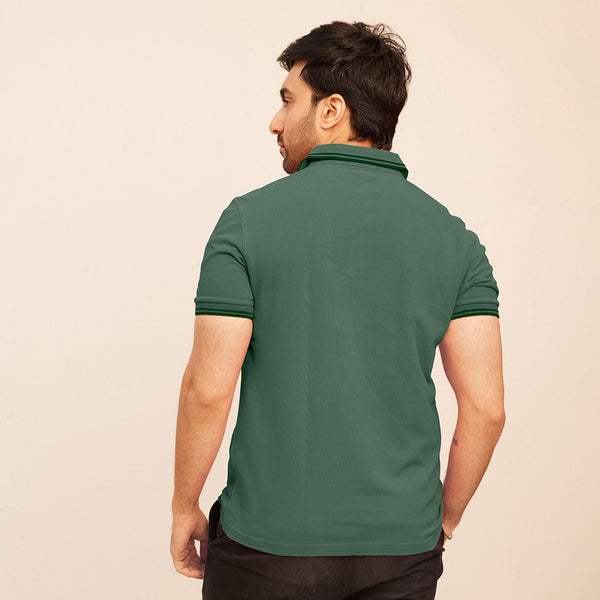 Cotton Polo T-Shirt for Men | Teal | Half Sleeves