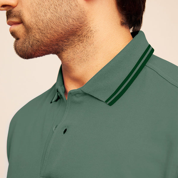 Cotton Polo T-Shirt for Men | Teal | Half Sleeves