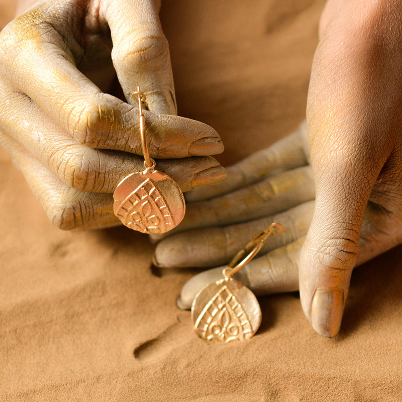 Hoop Earrings | Gold Plated | Brass