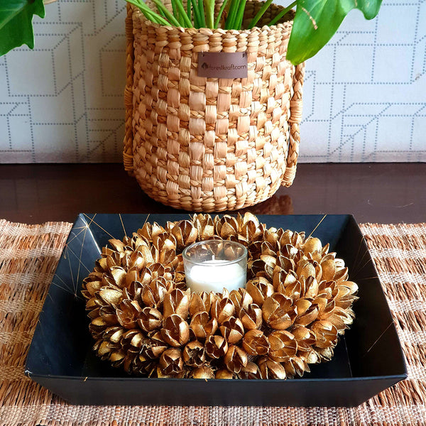 Gold Candle Holder/ Votive Holder | Diya Holder | Golden