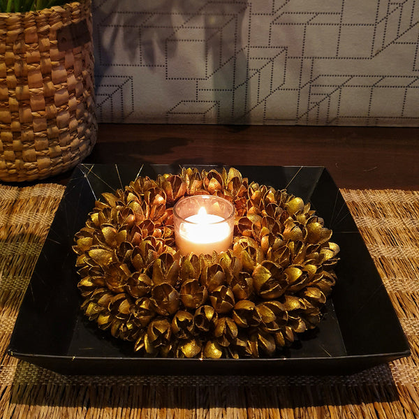 Gold Candle Holder/ Votive Holder | Diya Holder | Golden