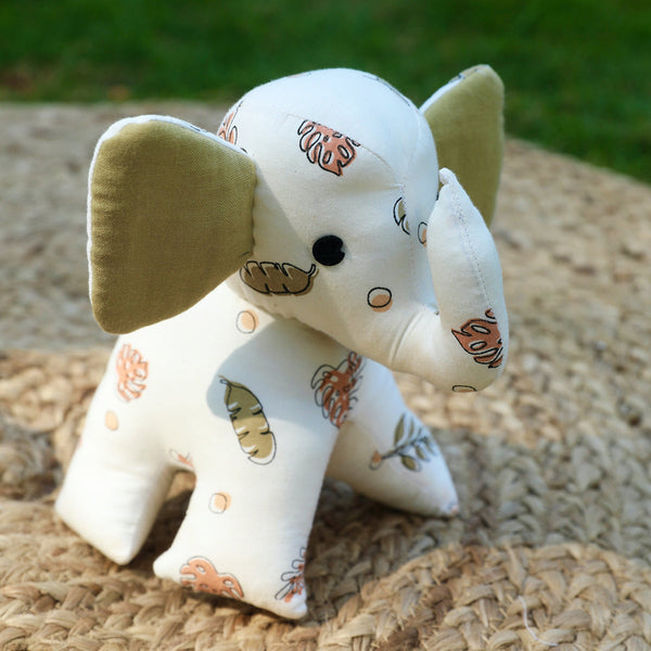 Elephant Soft Toy for Kids | Organic Cotton | Green