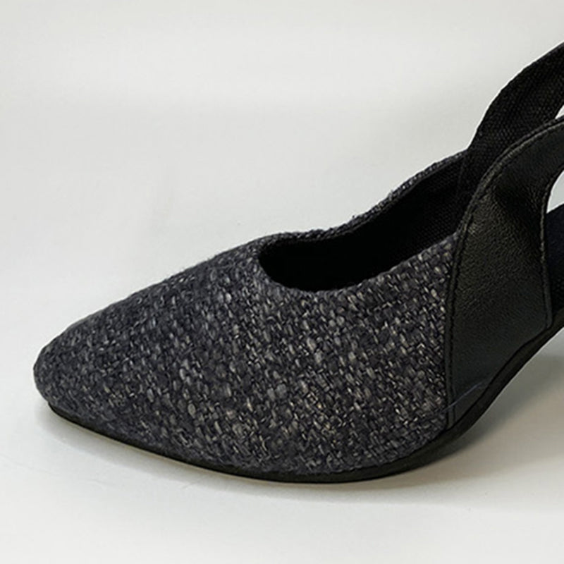 Women Heels | Cactus Leather | Backstrap | Black