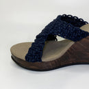 Wedges Heels | Macrame & Recycled Tyres Heels | Blue