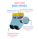 Cotton Socks for Kids | Anti-Skid | Multicolour | Set of 8