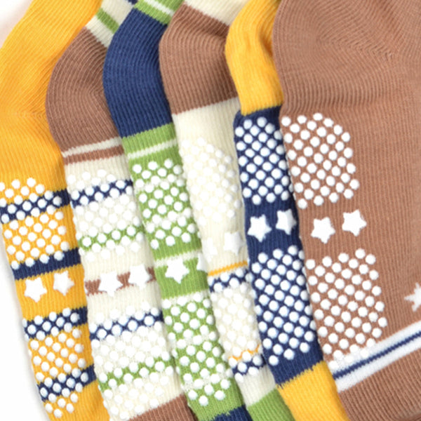 Cotton Socks for Kids | Anti-Skid | Multicolour | Set of 3