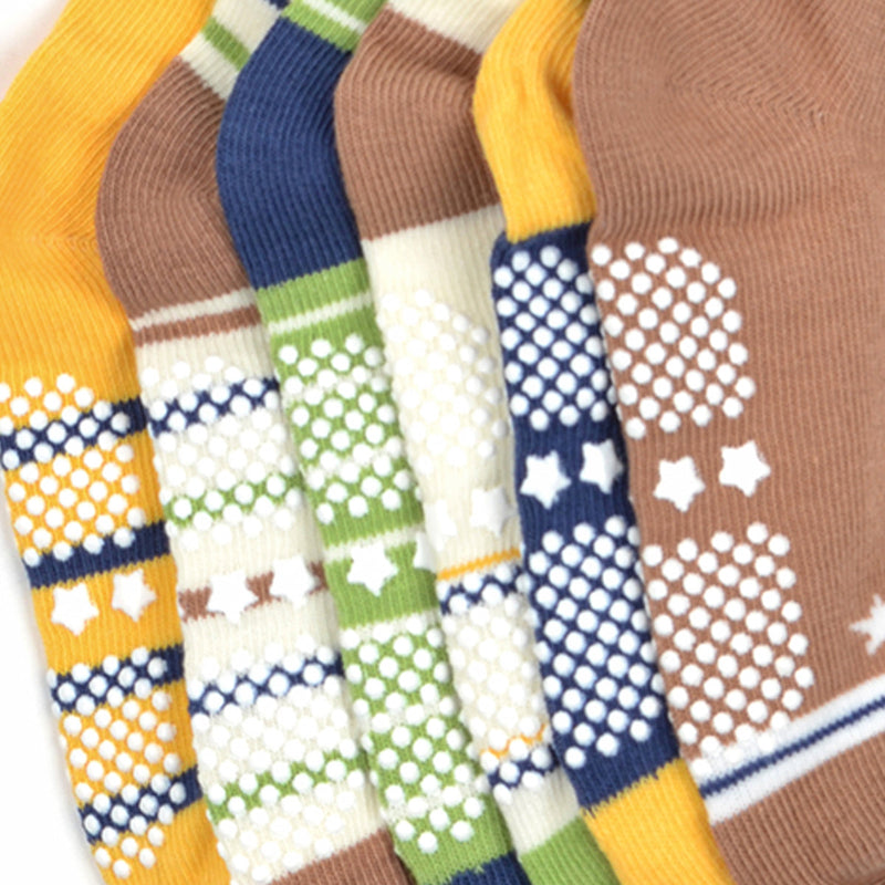 Cotton Socks for Kids | Anti-Skid | Multicolour | Set of 3
