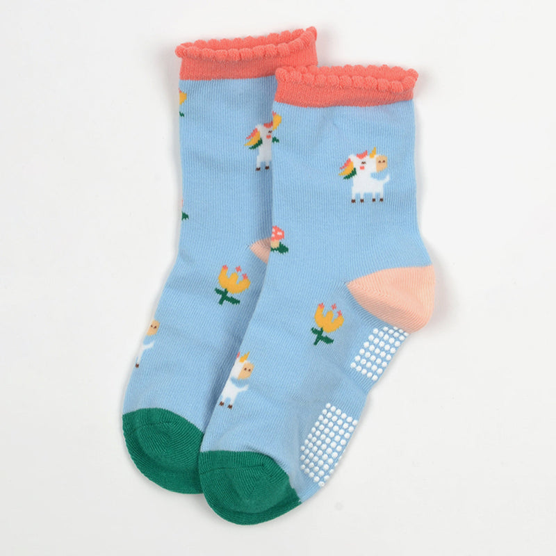 Cotton Kids Socks | Anti-Skid | Multicolour | Set of 3