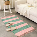 Cotton Rug | Recycled Chindi Rug | Pink & Green